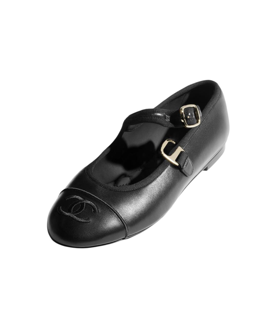 CHANEL Черные кожаные балетки, фото 3