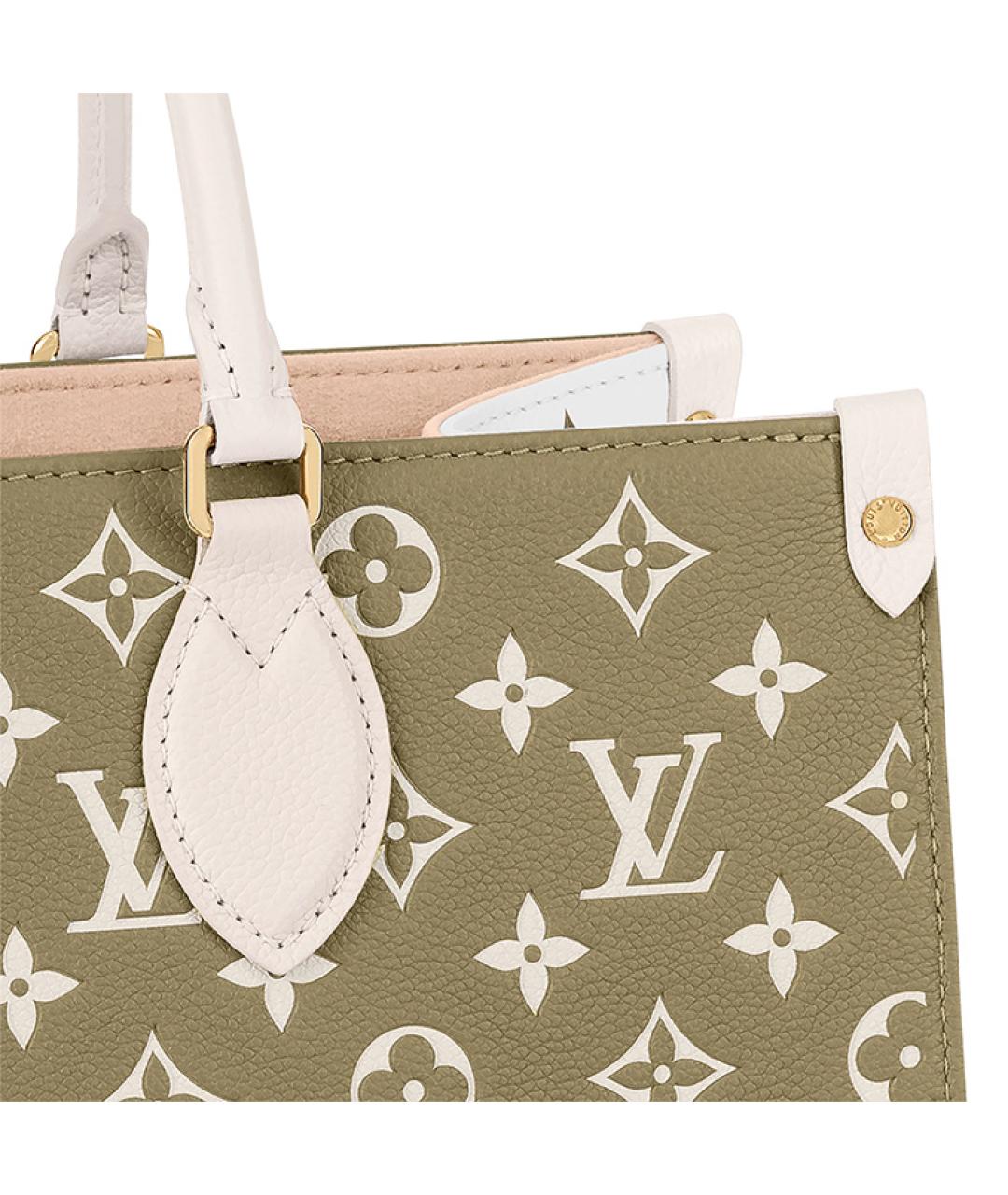 LOUIS VUITTON Хаки кожаная сумка через плечо, фото 6