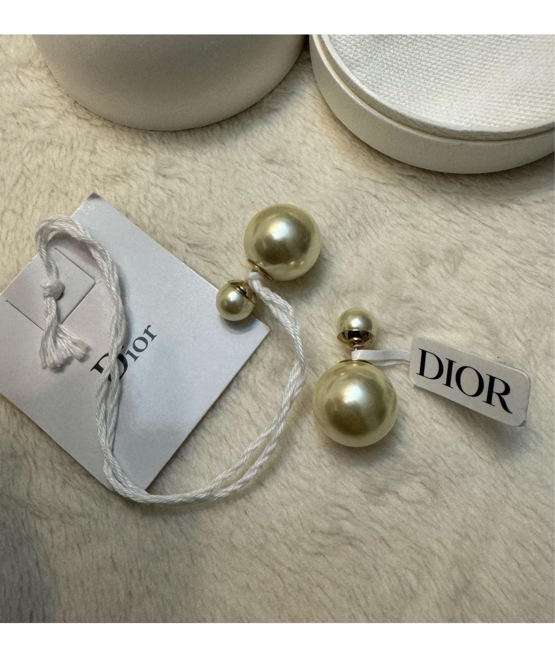 CHRISTIAN DIOR Белые серьги, фото 3