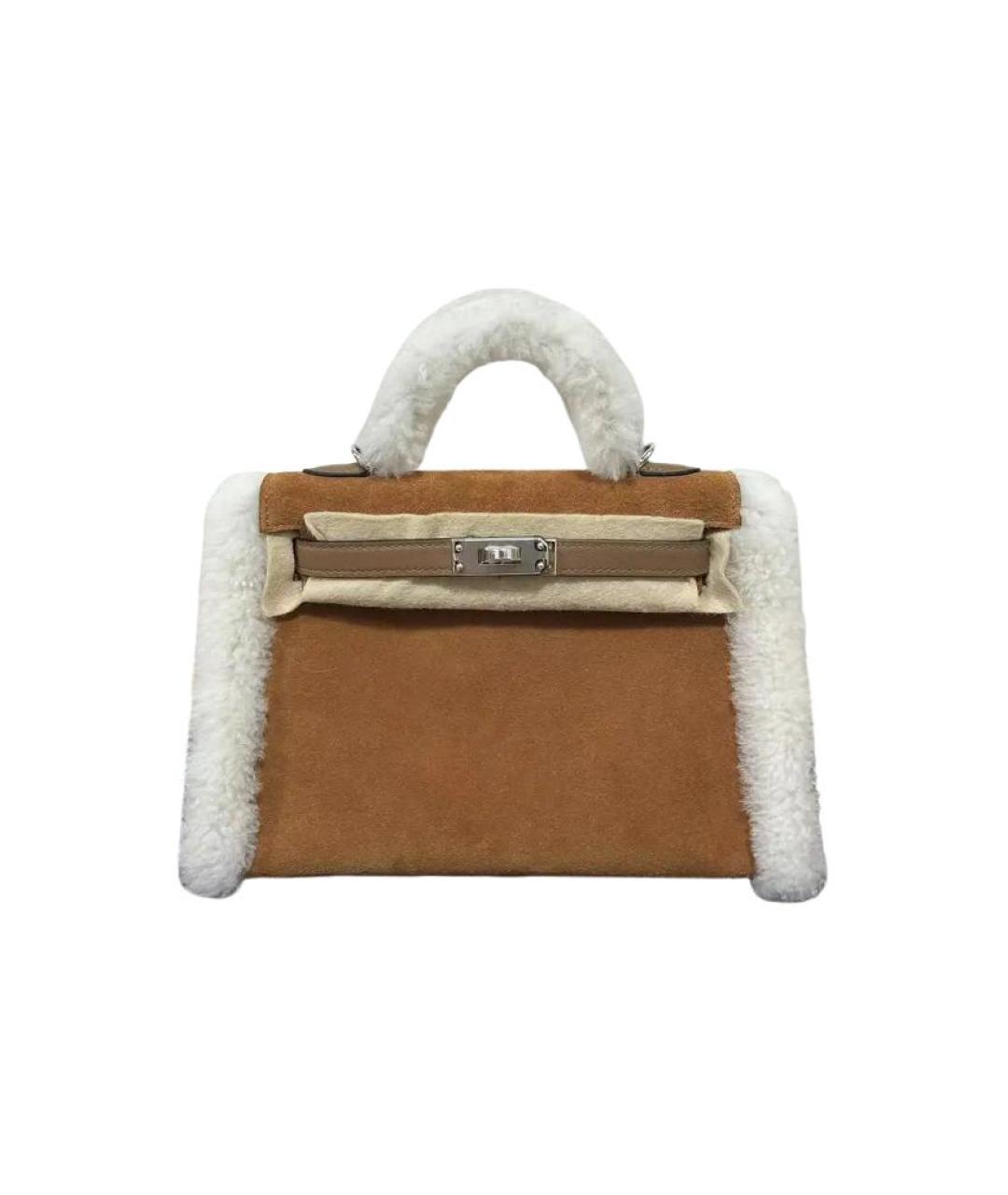 HERMES Коричневая сумка через плечо из экзотической кожи, фото 1