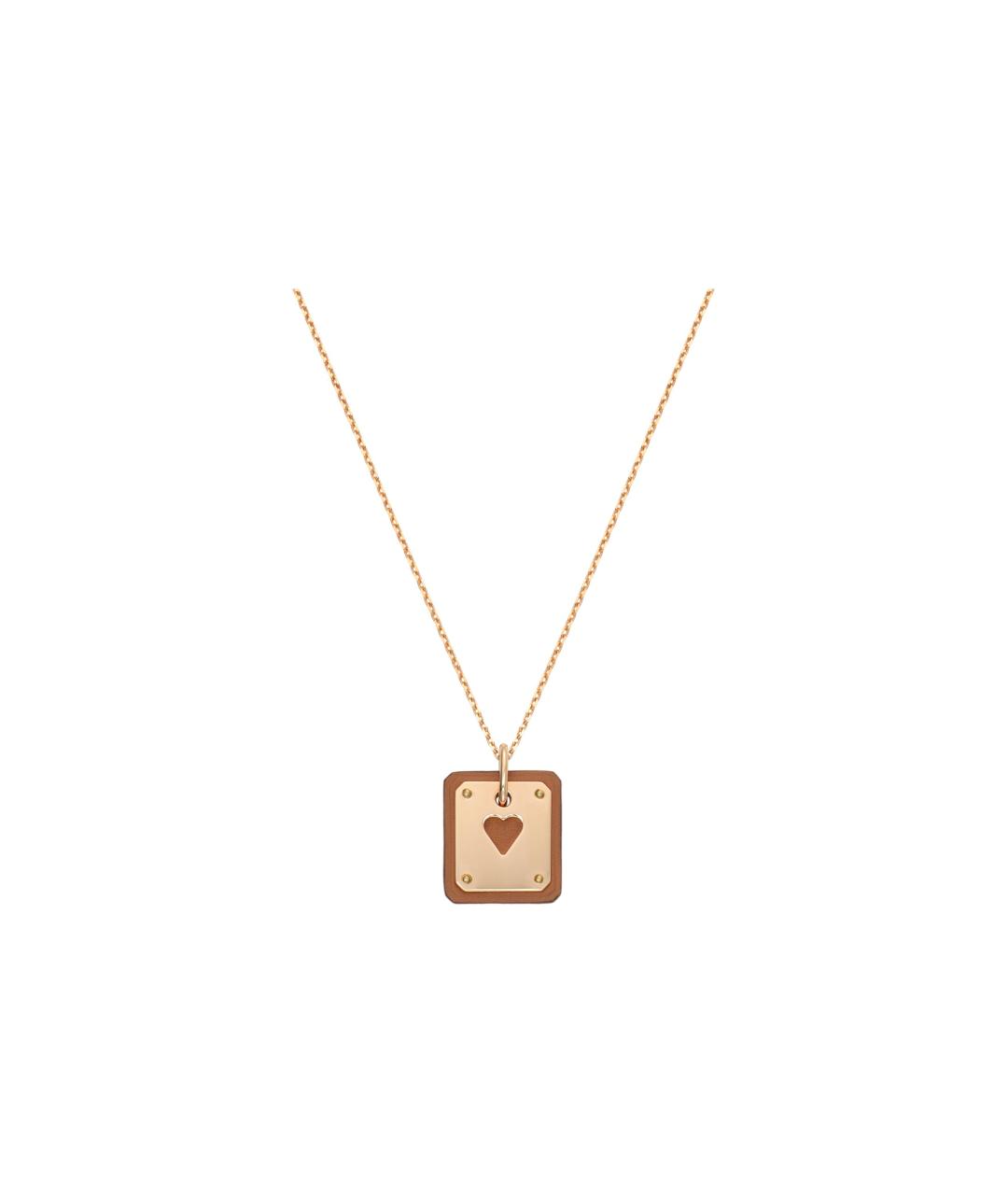 HERMES Коричневая металлическая цепочка, фото 1