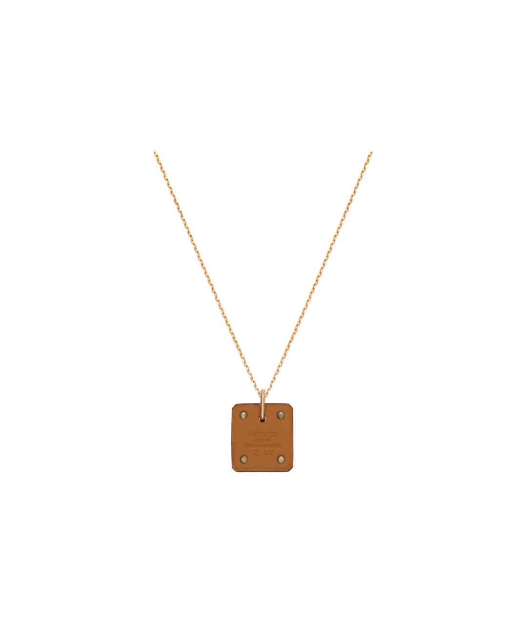 HERMES Коричневая металлическая цепочка, фото 3