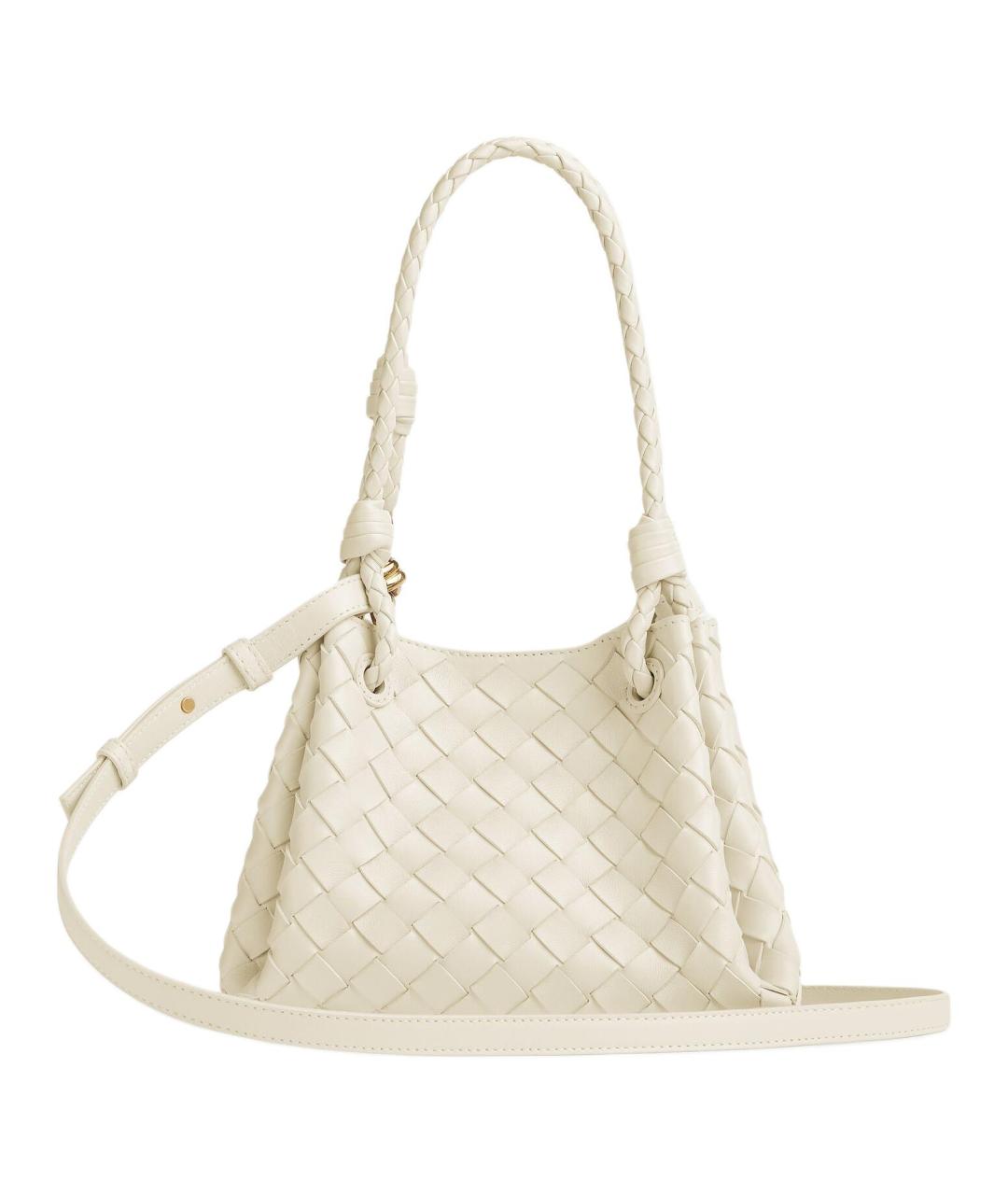 BOTTEGA VENETA Белая кожаная сумка через плечо, фото 3