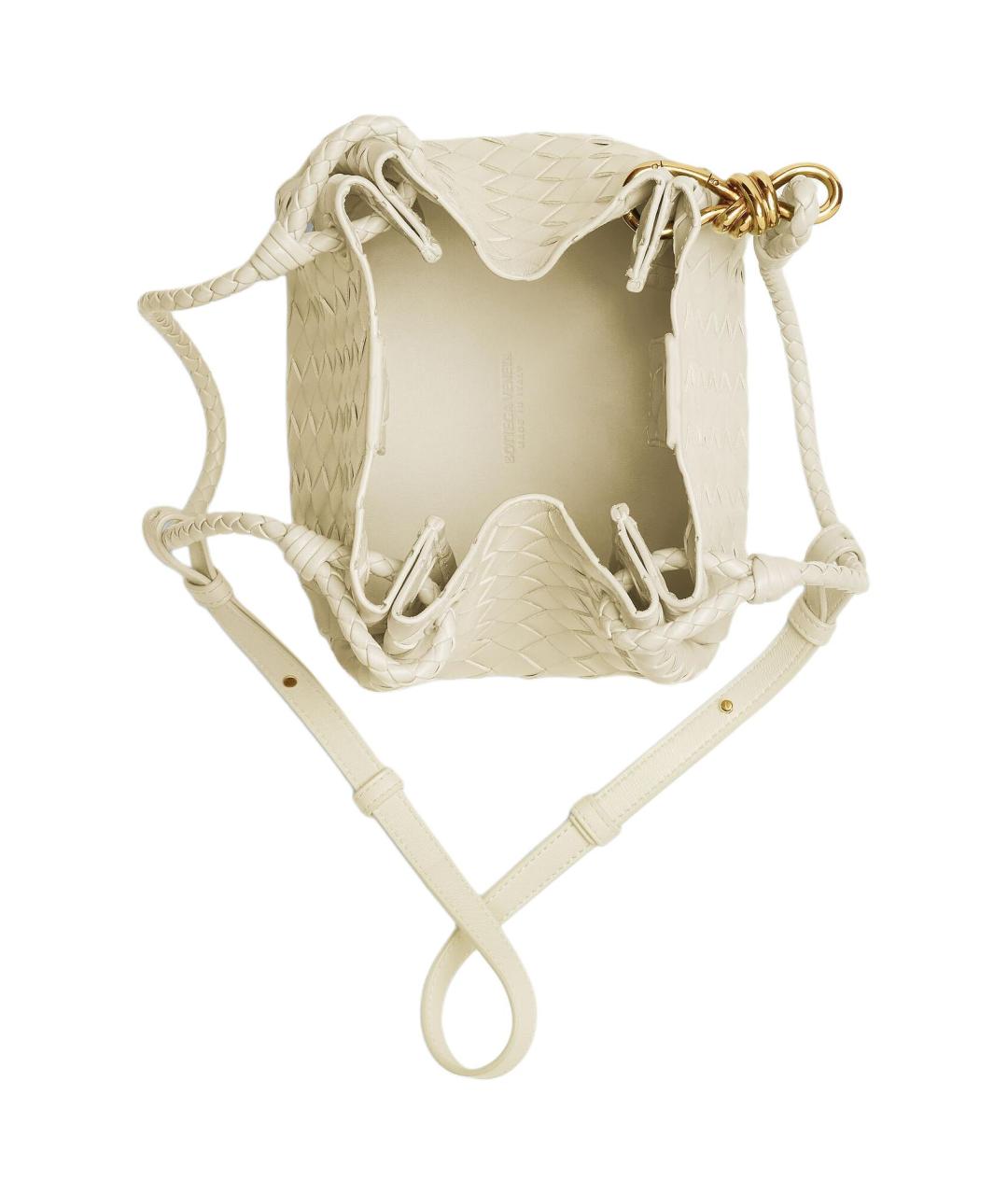 BOTTEGA VENETA Белая кожаная сумка через плечо, фото 4