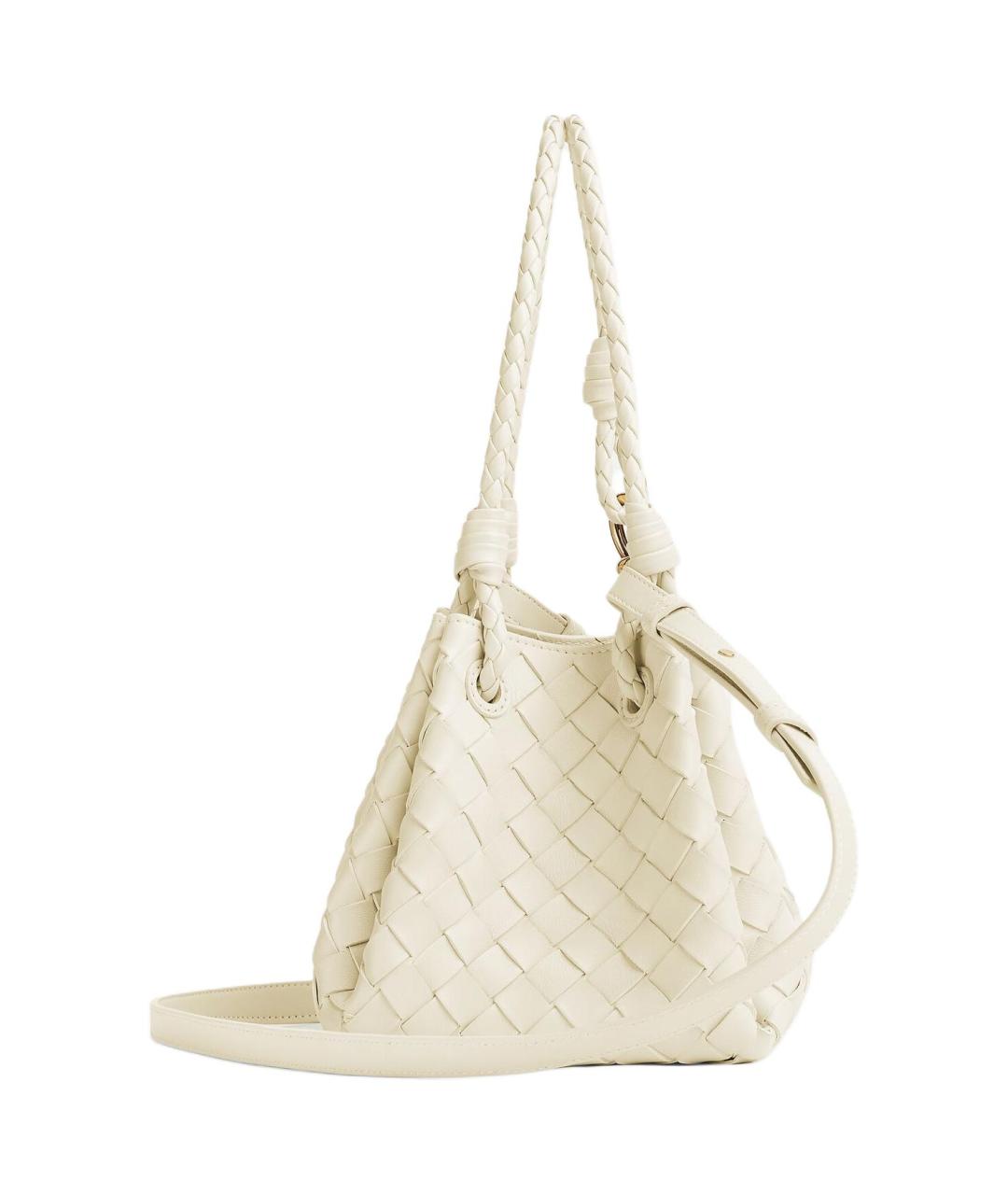 BOTTEGA VENETA Белая кожаная сумка через плечо, фото 2