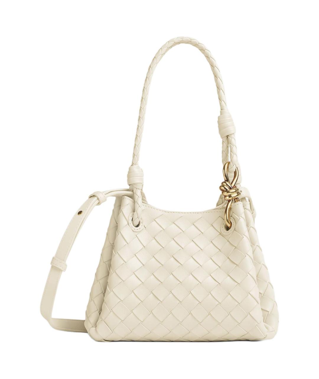BOTTEGA VENETA Белая кожаная сумка через плечо, фото 1