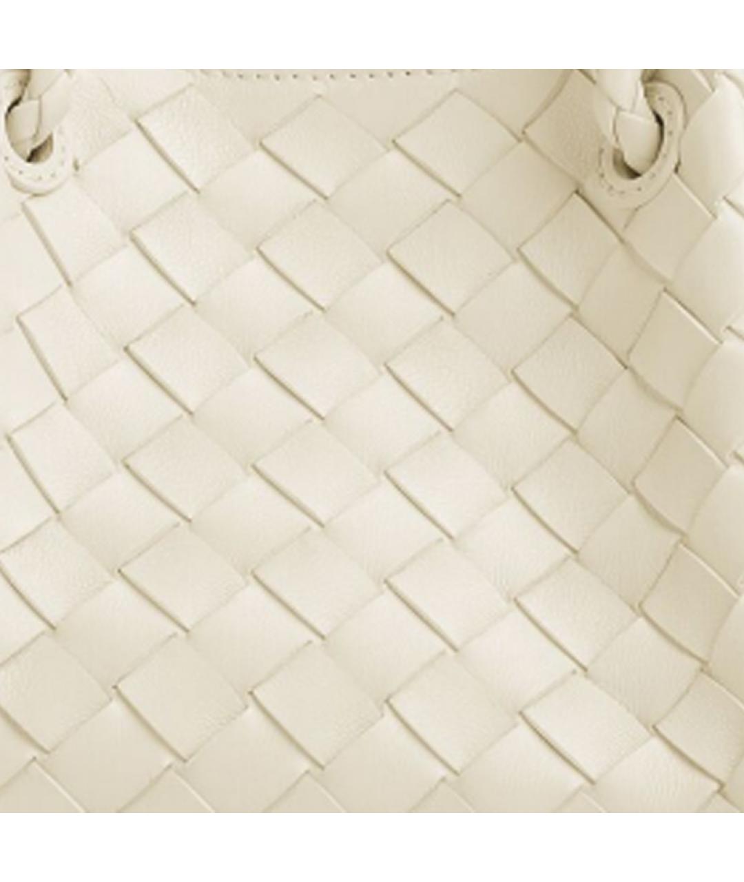 BOTTEGA VENETA Белая кожаная сумка через плечо, фото 5