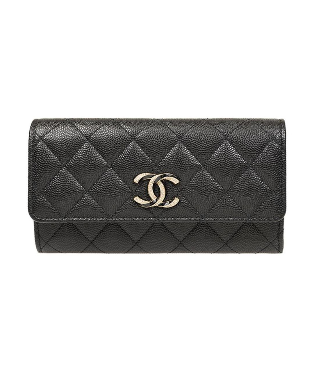 CHANEL Черный кожаный кошелек, фото 1