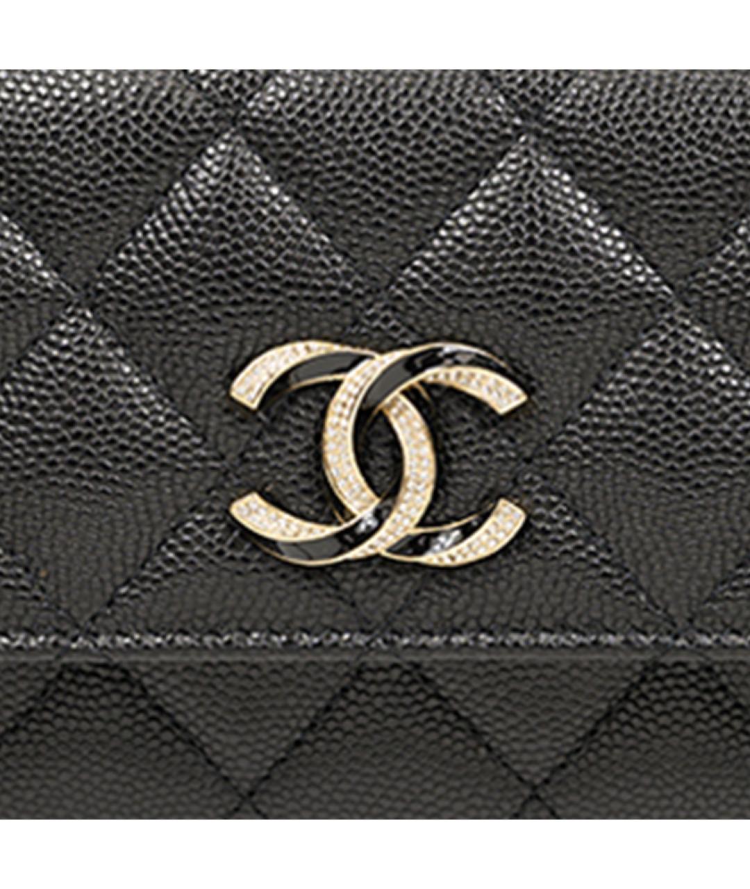 CHANEL Черный кожаный кошелек, фото 8