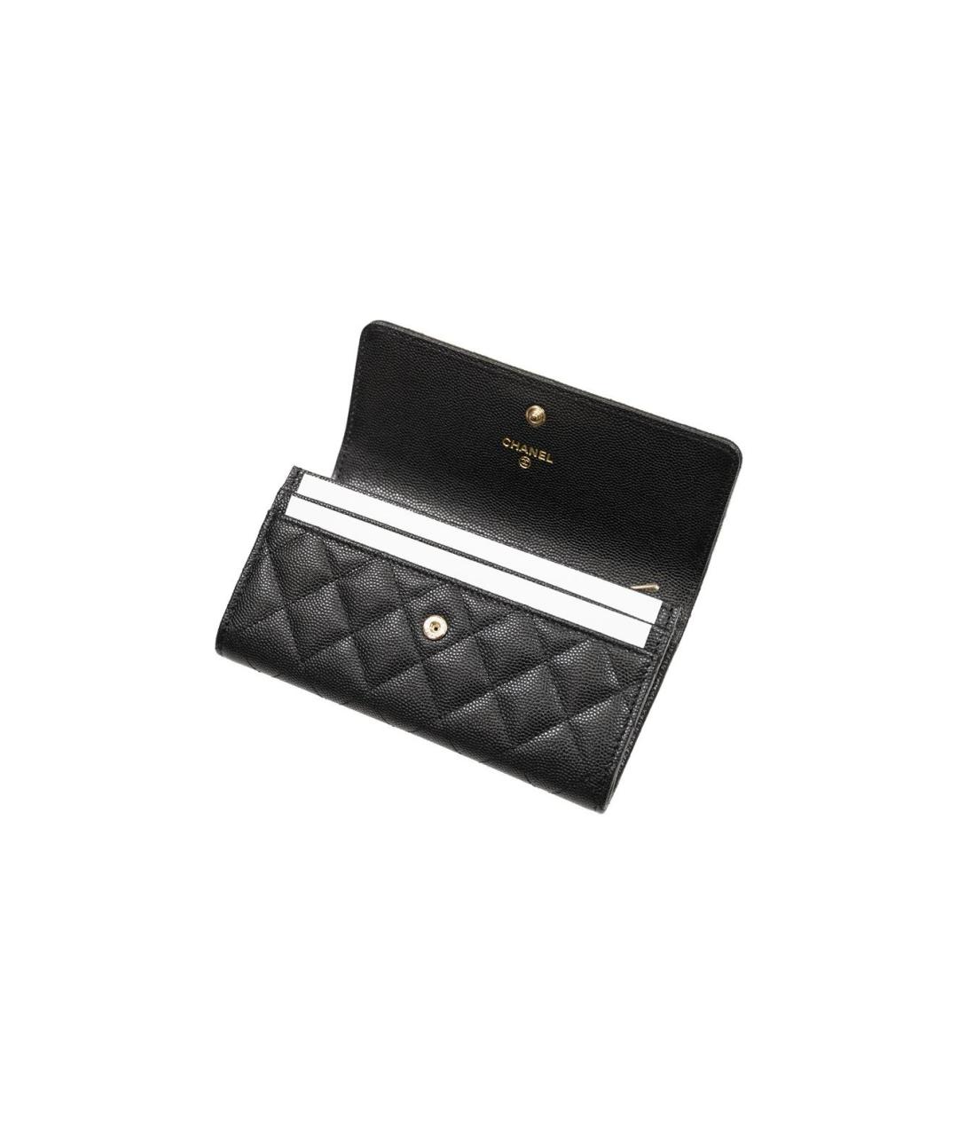 CHANEL Черный кожаный кошелек, фото 6