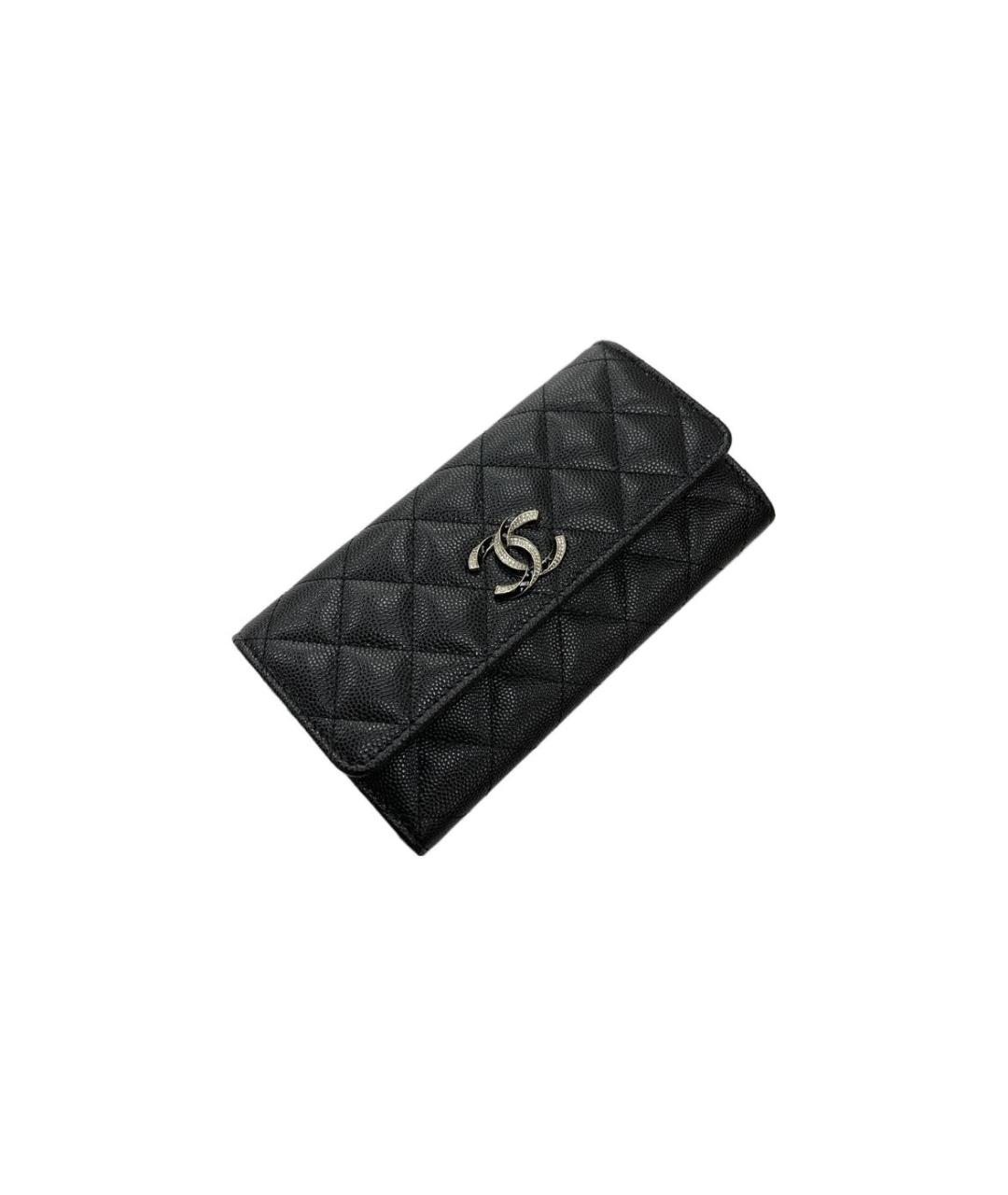 CHANEL Черный кожаный кошелек, фото 3