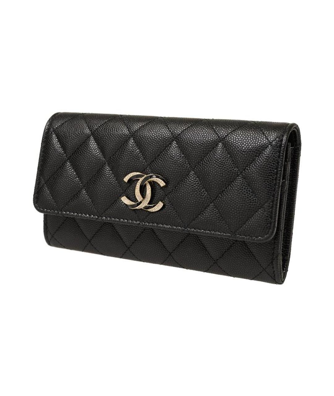 CHANEL Черный кожаный кошелек, фото 2