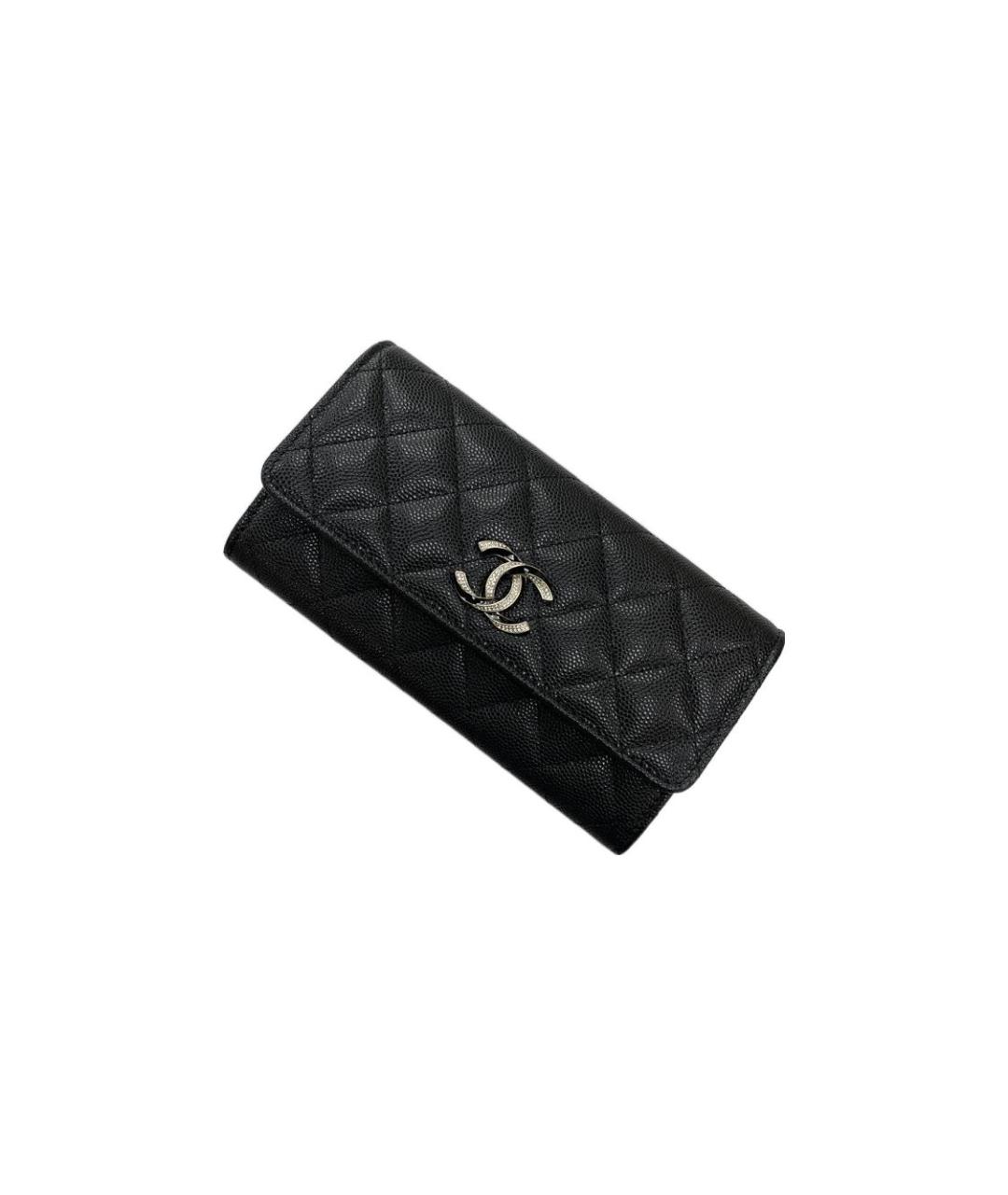 CHANEL Черный кожаный кошелек, фото 4