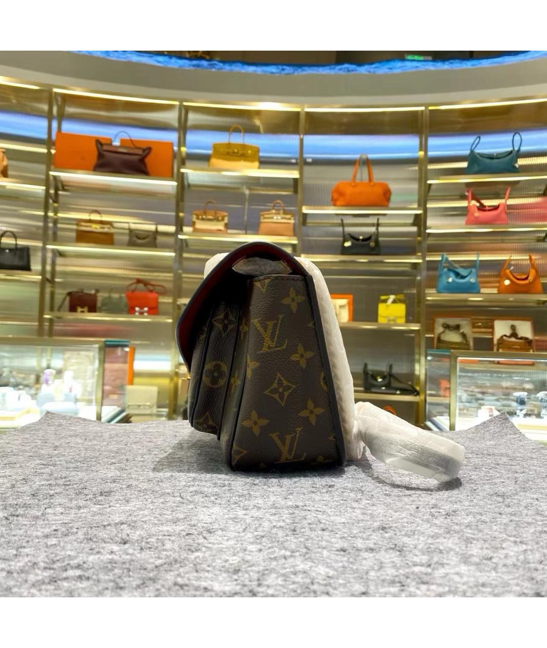 LOUIS VUITTON Коричневая кожаная сумка через плечо, фото 5