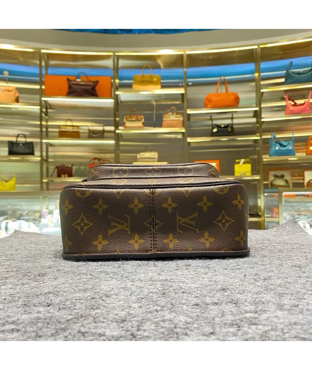 LOUIS VUITTON Коричневая кожаная сумка через плечо, фото 4