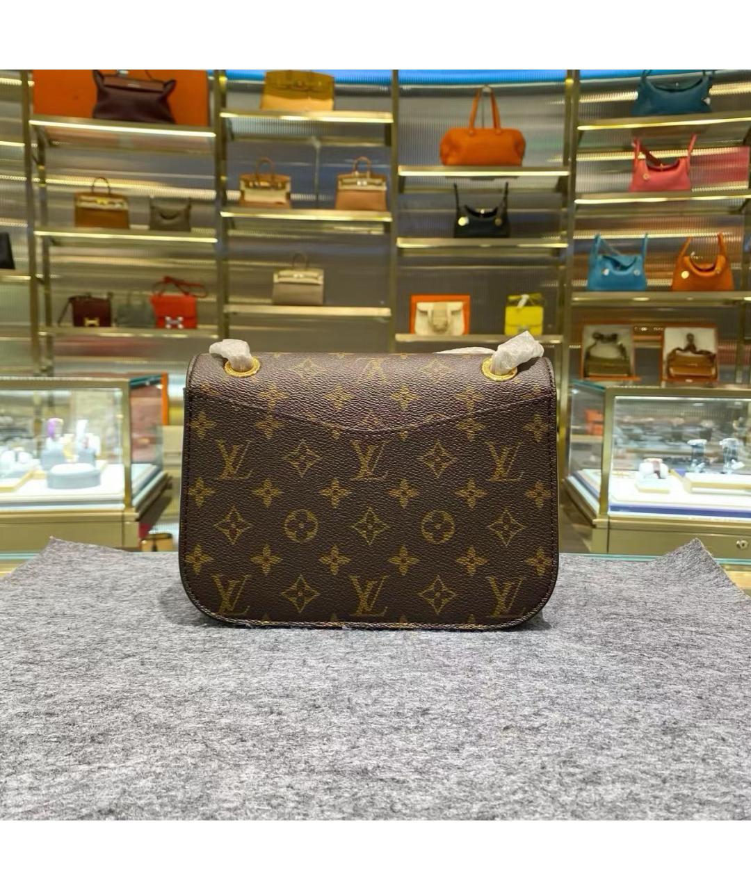 LOUIS VUITTON Коричневая кожаная сумка через плечо, фото 2