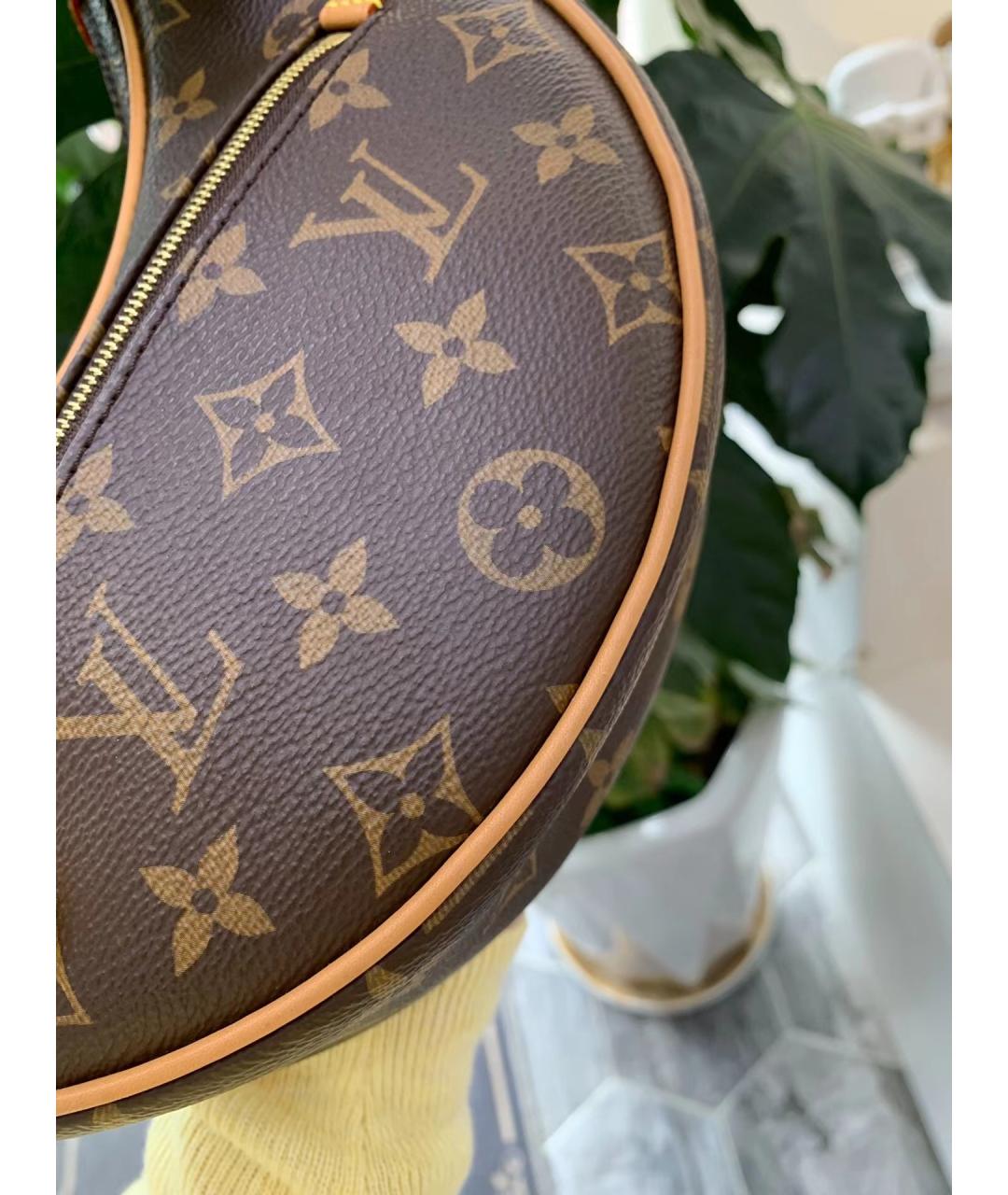 LOUIS VUITTON Коричневая кожаная сумка через плечо, фото 7