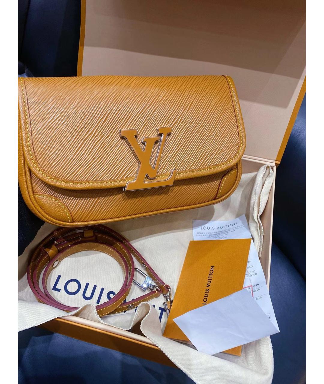 LOUIS VUITTON Коричневая кожаная сумка через плечо, фото 2