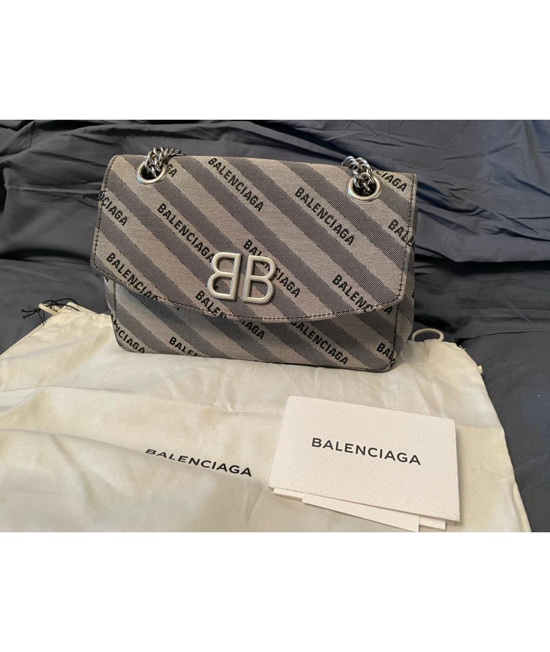 BALENCIAGA Серая тканевая сумка через плечо, фото 7