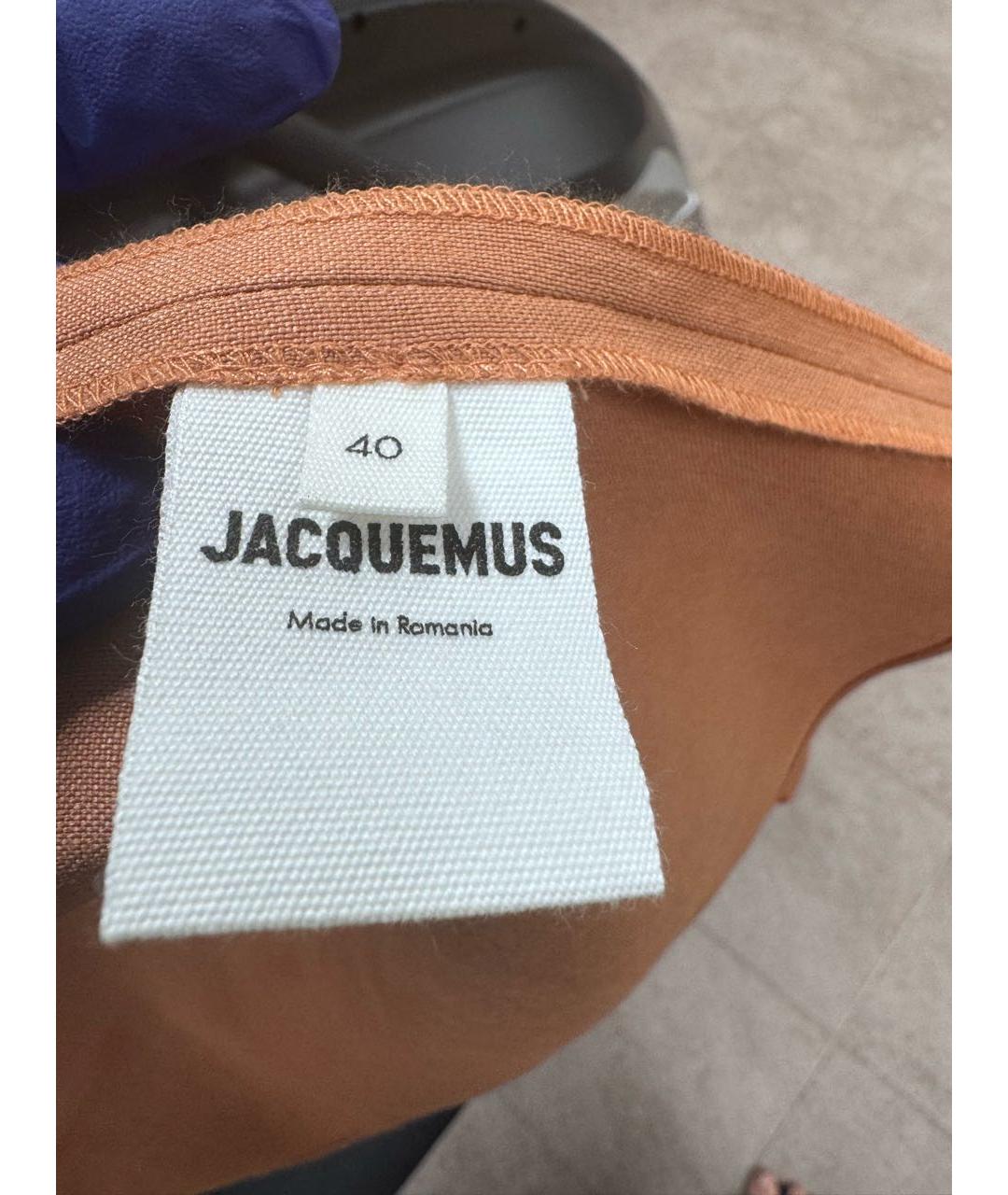 JACQUEMUS Оранжевая юбка миди, фото 5