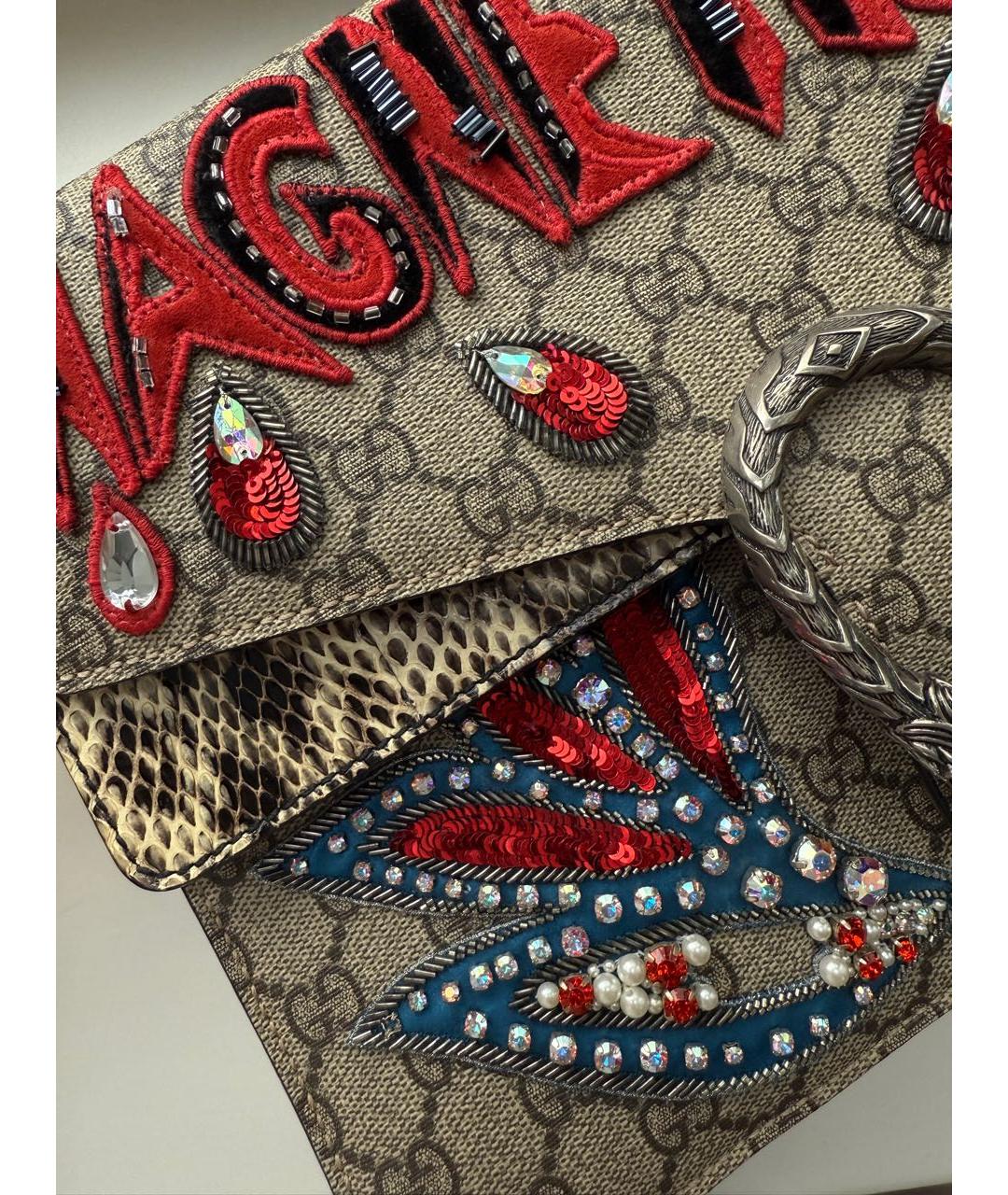 GUCCI Бежевая кожаная сумка через плечо, фото 8