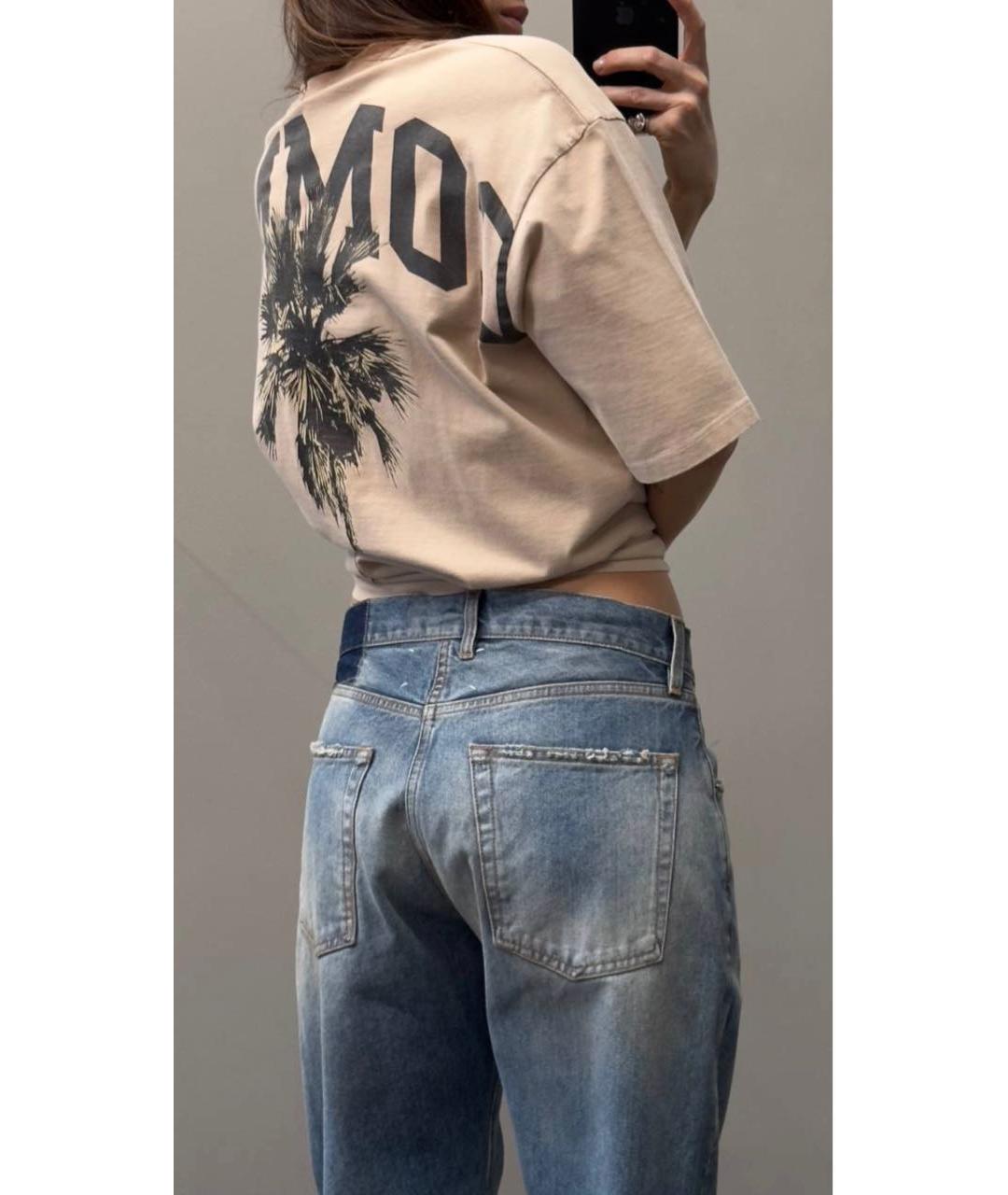 MAISON MARGIELA Синие хлопковые прямые джинсы, фото 2