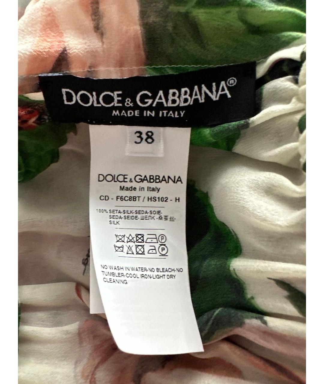 DOLCE&GABBANA Мульти шелковое коктейльное платье, фото 7