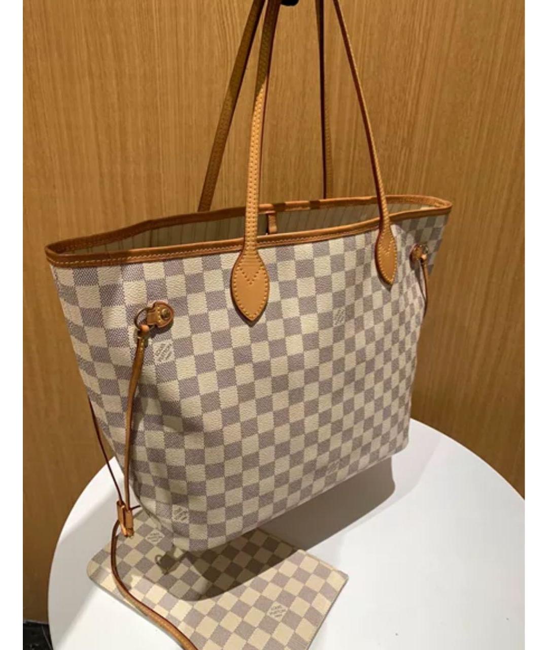 LOUIS VUITTON Бежевая кожаная сумка тоут, фото 3