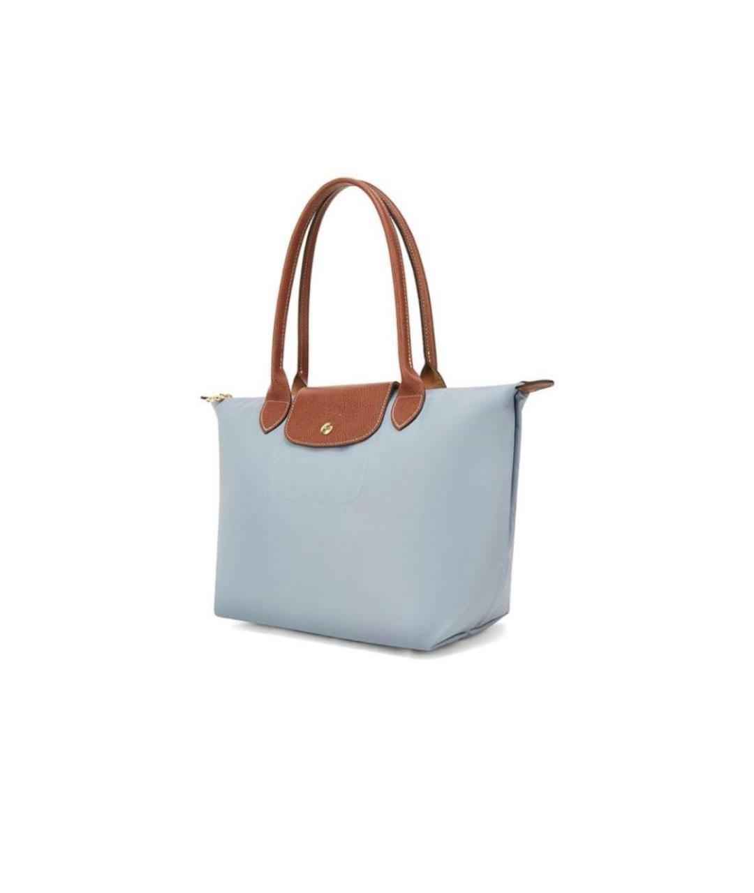 LONGCHAMP Голубая синтетическая сумка тоут, фото 2