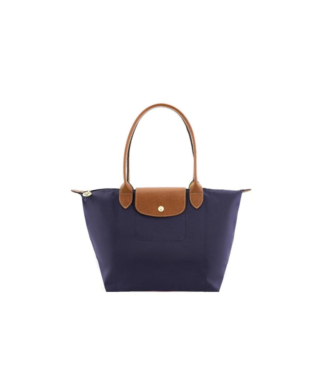 LONGCHAMP Темно-синяя синтетическая сумка тоут, фото 1