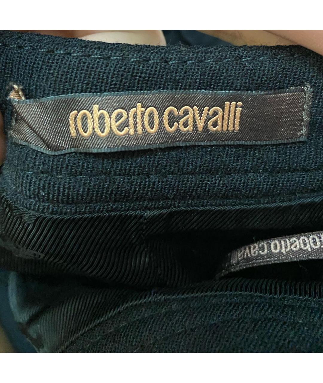 ROBERTO CAVALLI Черная шерстяная юбка мини, фото 3