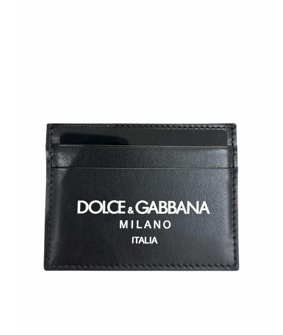 DOLCE&GABBANA Черная кожаная визитница, фото 1