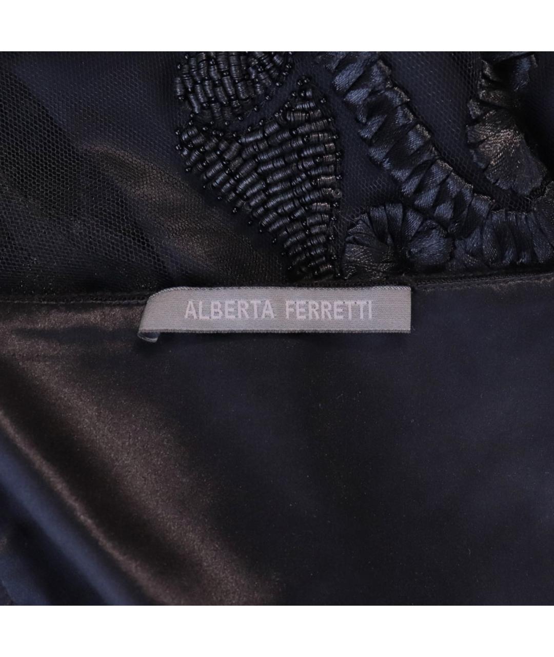 ALBERTA FERRETTI Черное шелковое коктейльное платье, фото 3