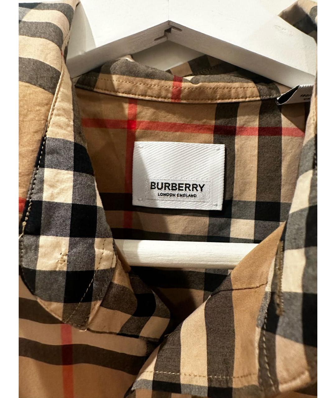 BURBERRY Бежевая хлопковая классическая рубашка, фото 3