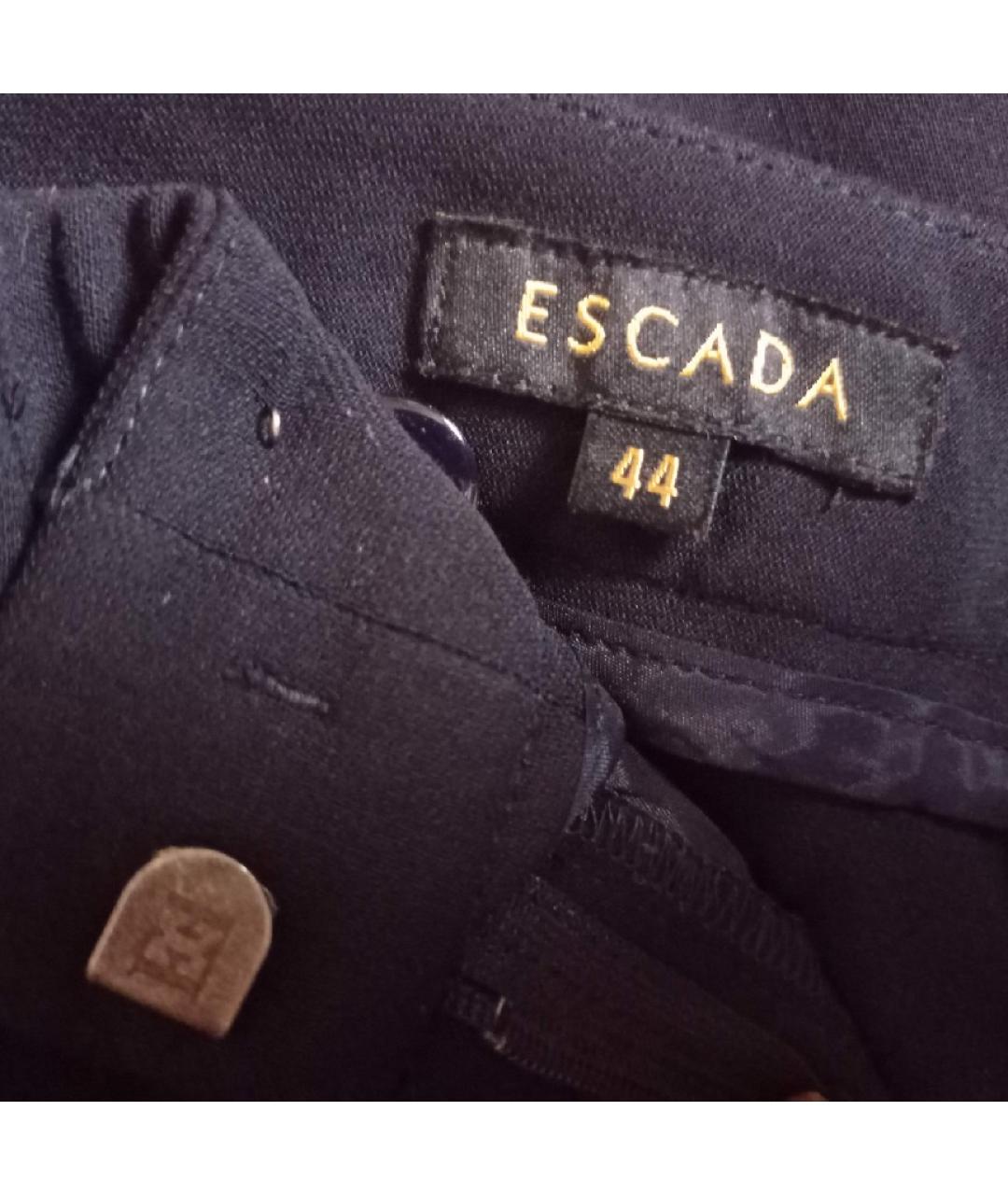 ESCADA Антрацитовые шерстяные прямые брюки, фото 8