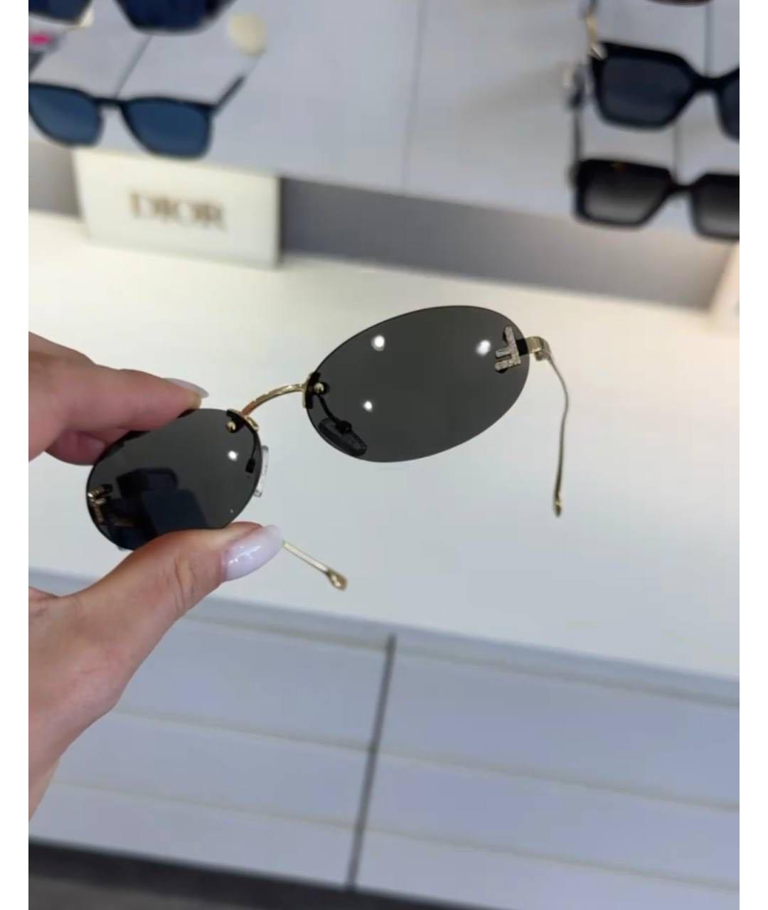 FENDI Черные металлические солнцезащитные очки, фото 5