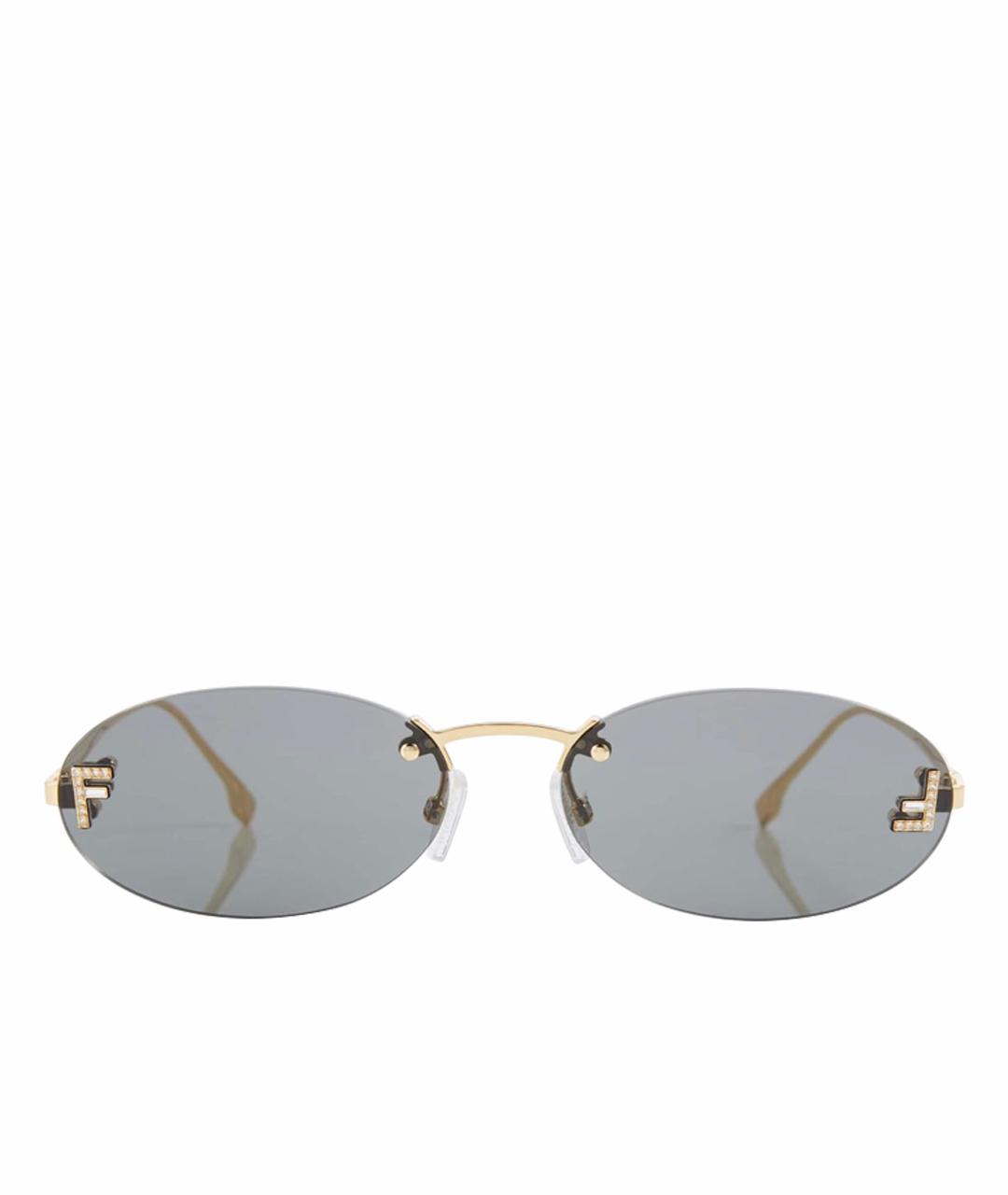 FENDI Черные металлические солнцезащитные очки, фото 1