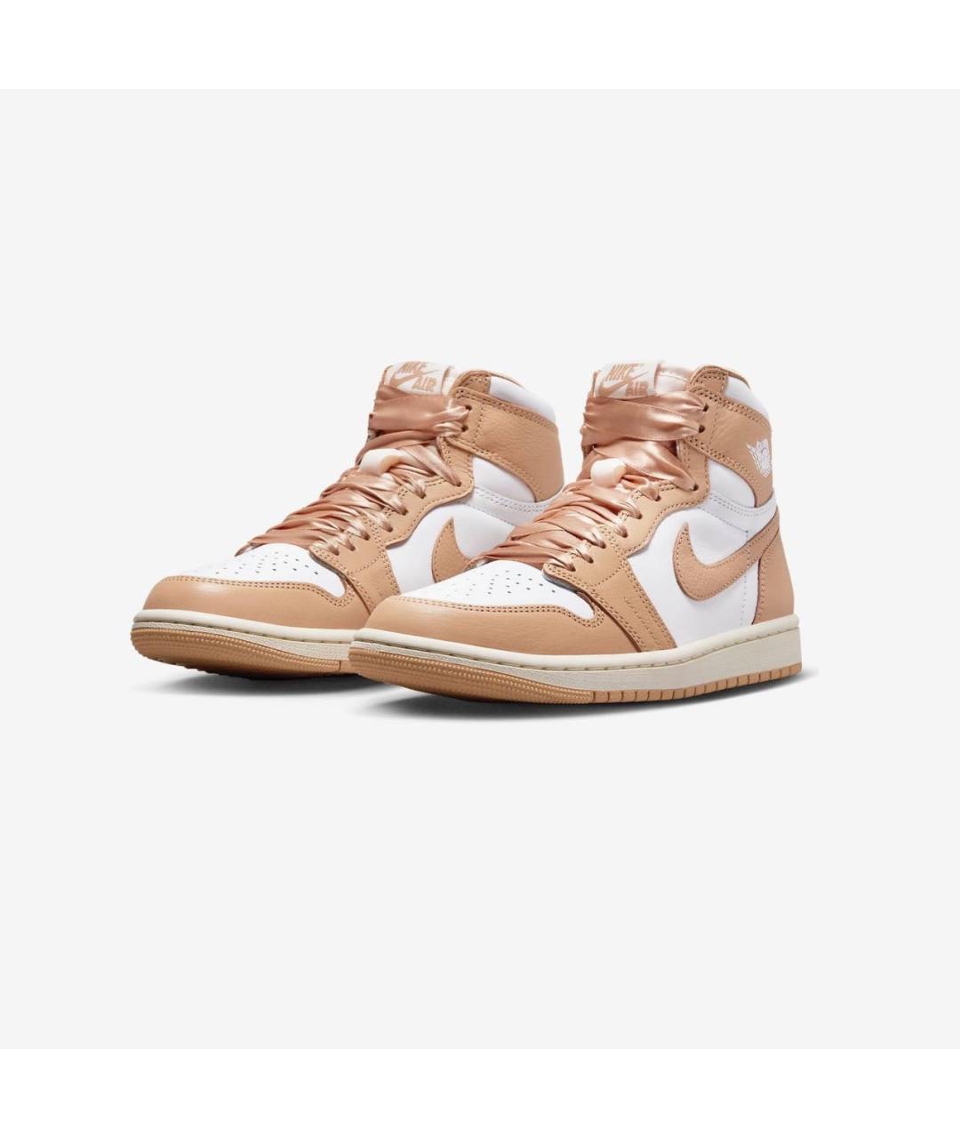 JORDAN Бежевые кожаные кроссовки, фото 2