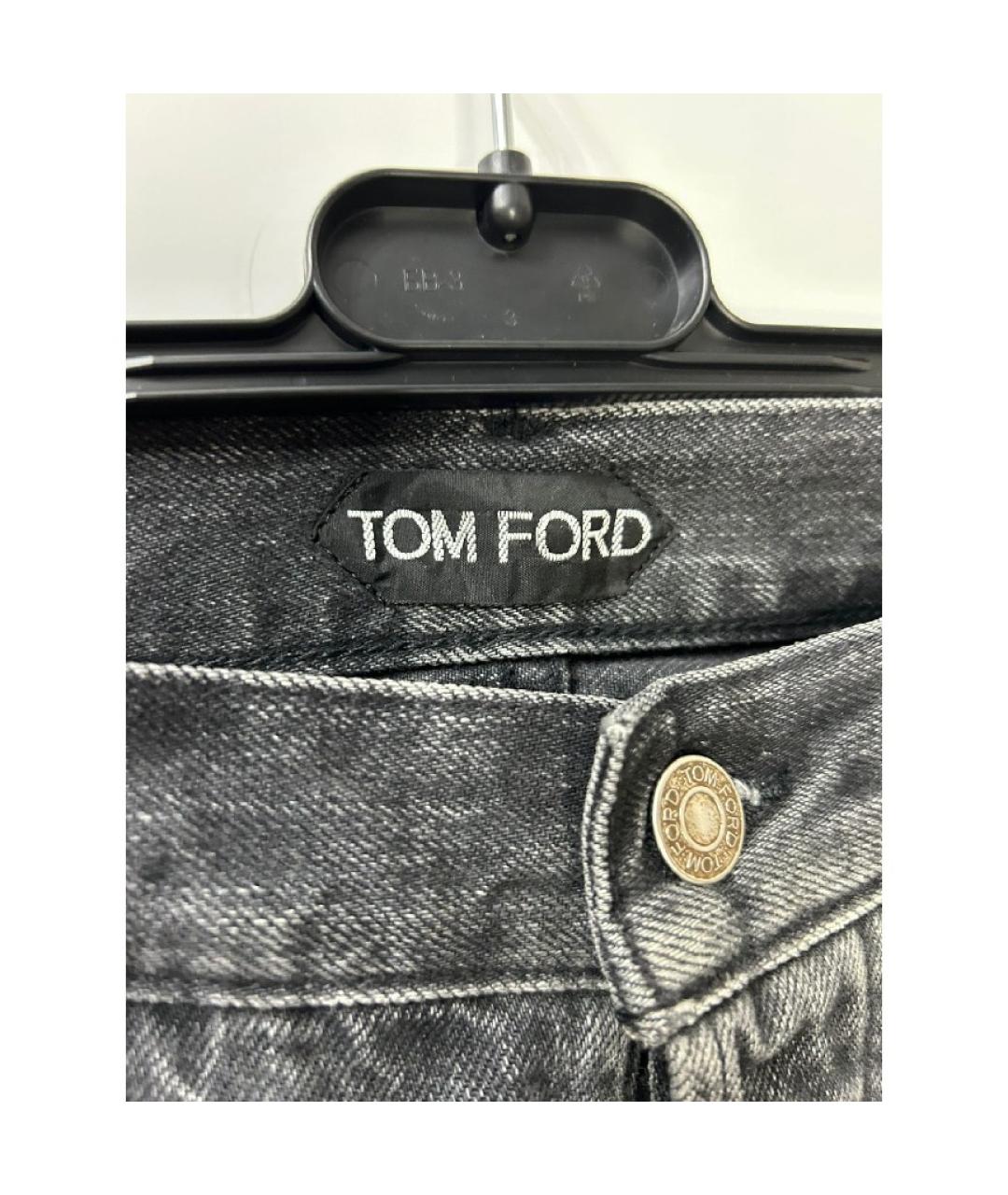 TOM FORD Серые хлопковые прямые джинсы, фото 2