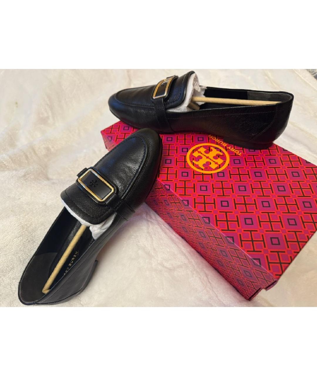 TORY BURCH Черные кожаные лоферы, фото 2