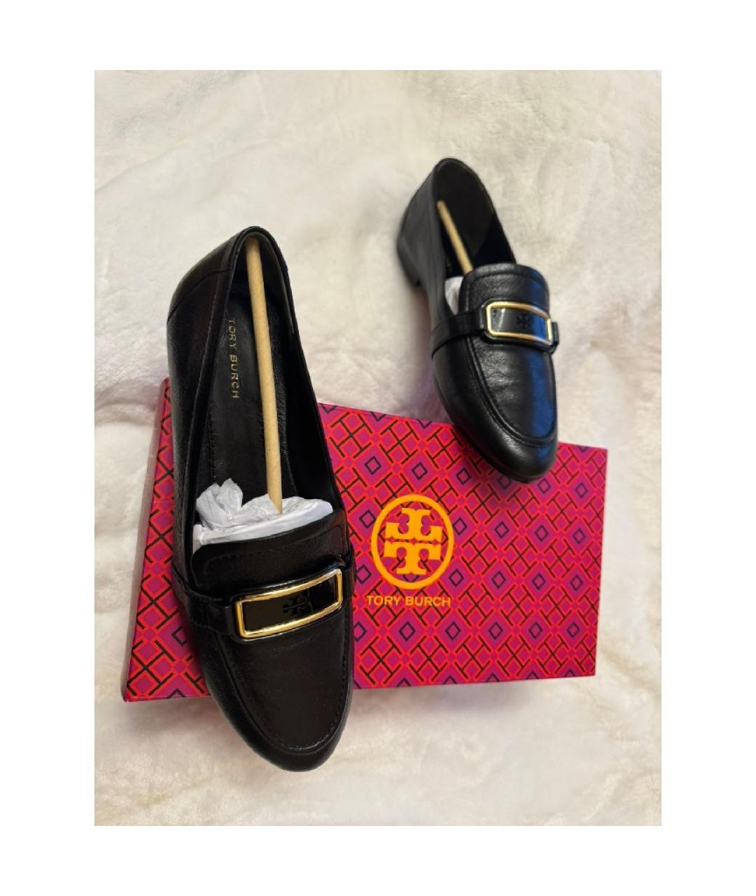 TORY BURCH Черные кожаные лоферы, фото 5