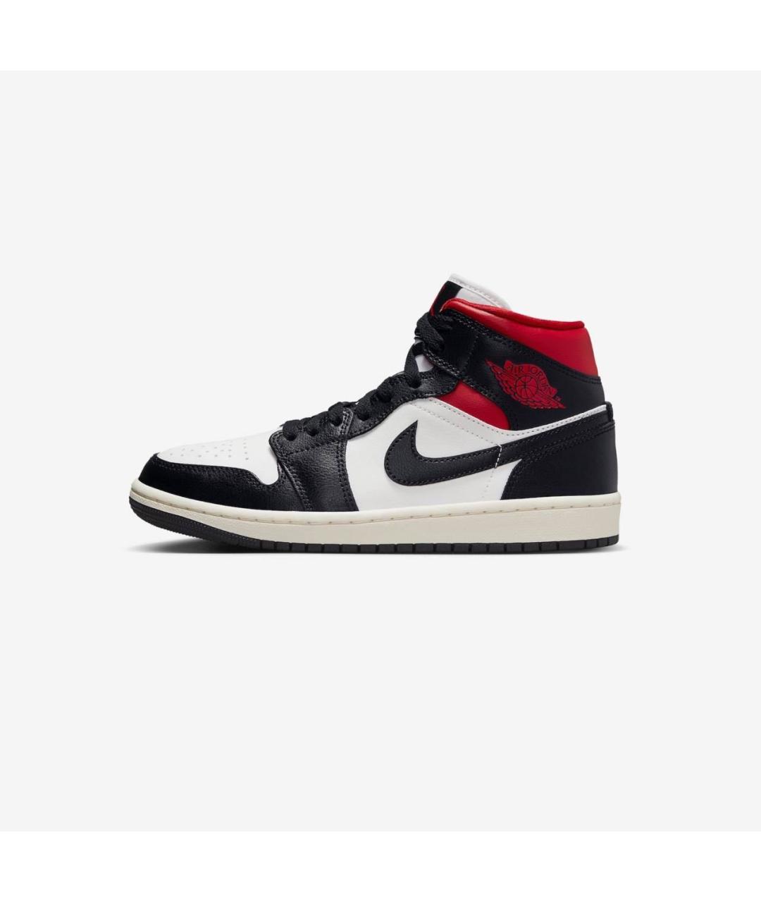 JORDAN Черные кожаные высокие кроссовки / кеды, фото 5