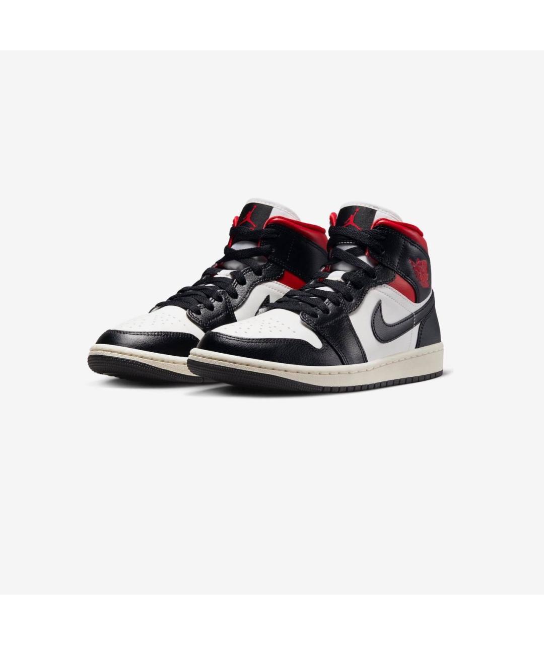 JORDAN Черные кожаные высокие кроссовки / кеды, фото 2