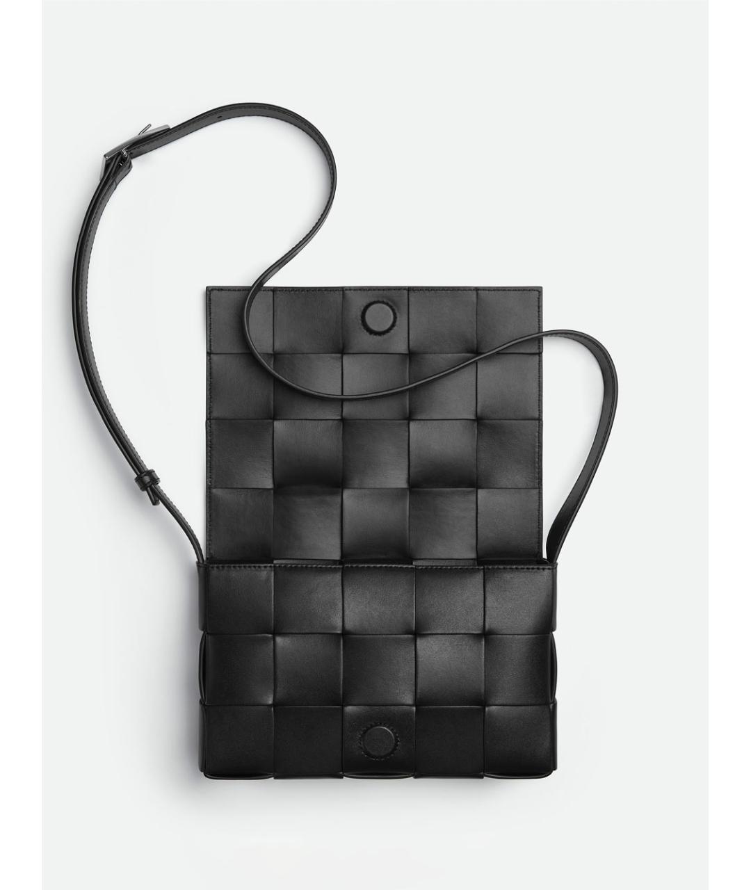 BOTTEGA VENETA Черная кожаная сумка на плечо, фото 3