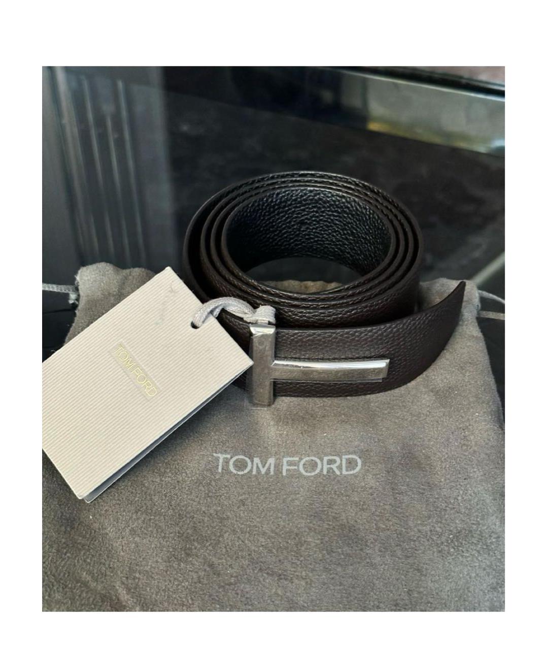 TOM FORD Черный кожаный ремень, фото 5