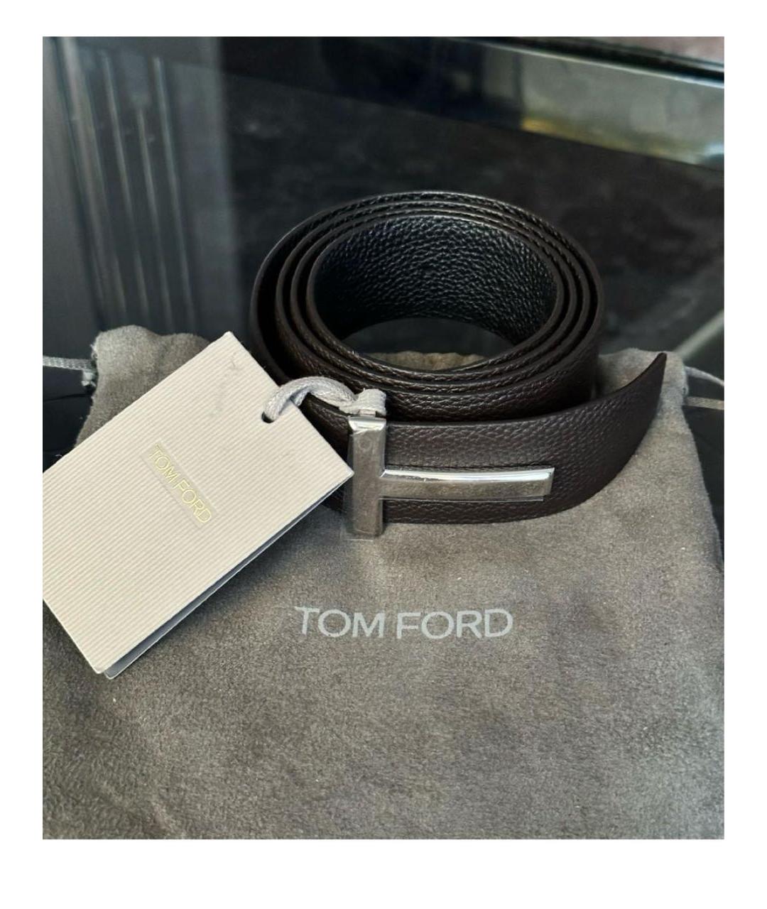 TOM FORD Черный кожаный ремень, фото 6