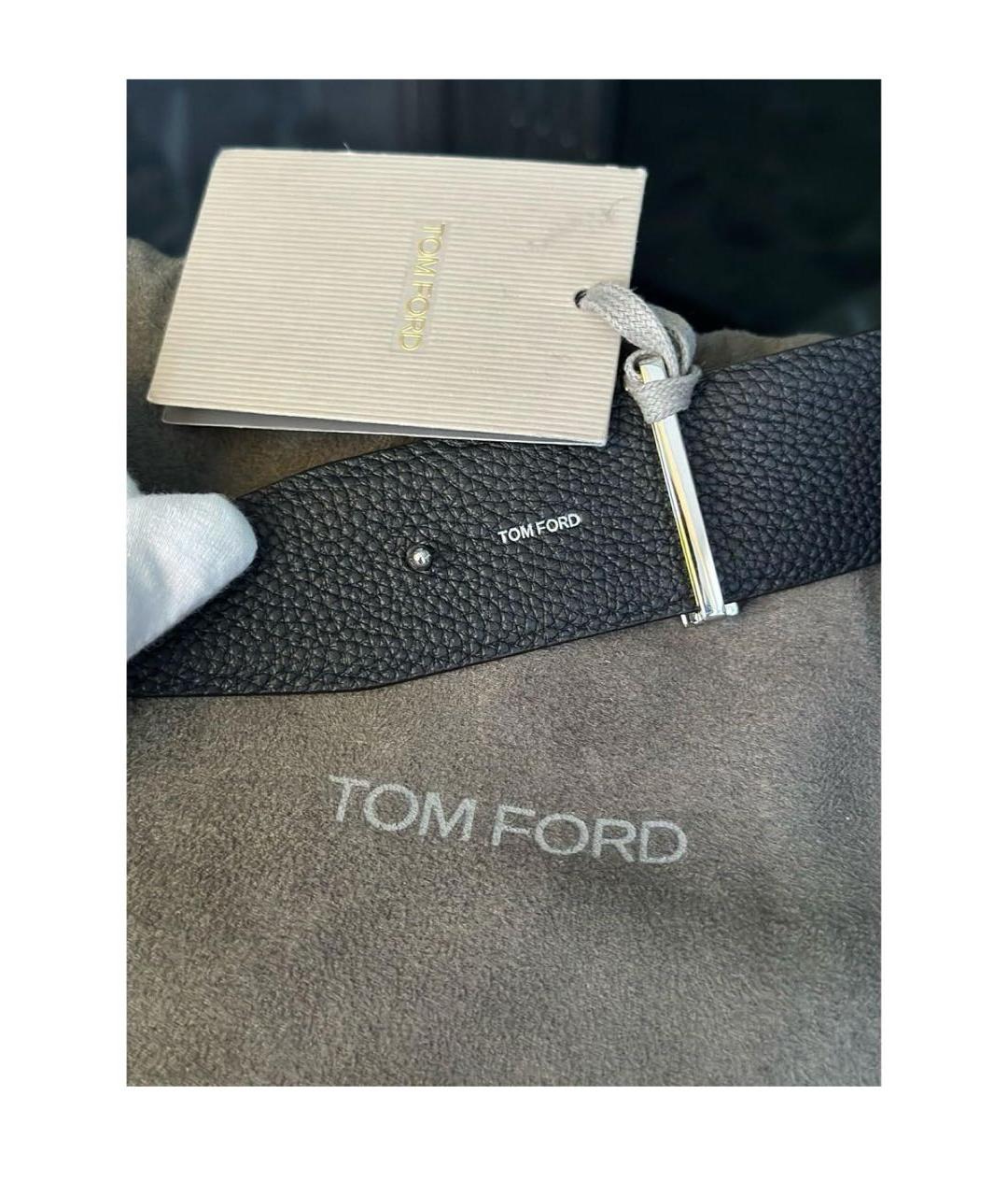 TOM FORD Черный кожаный ремень, фото 5