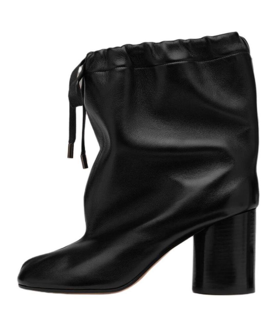 MAISON MARGIELA Черные кожаные сапоги, фото 2