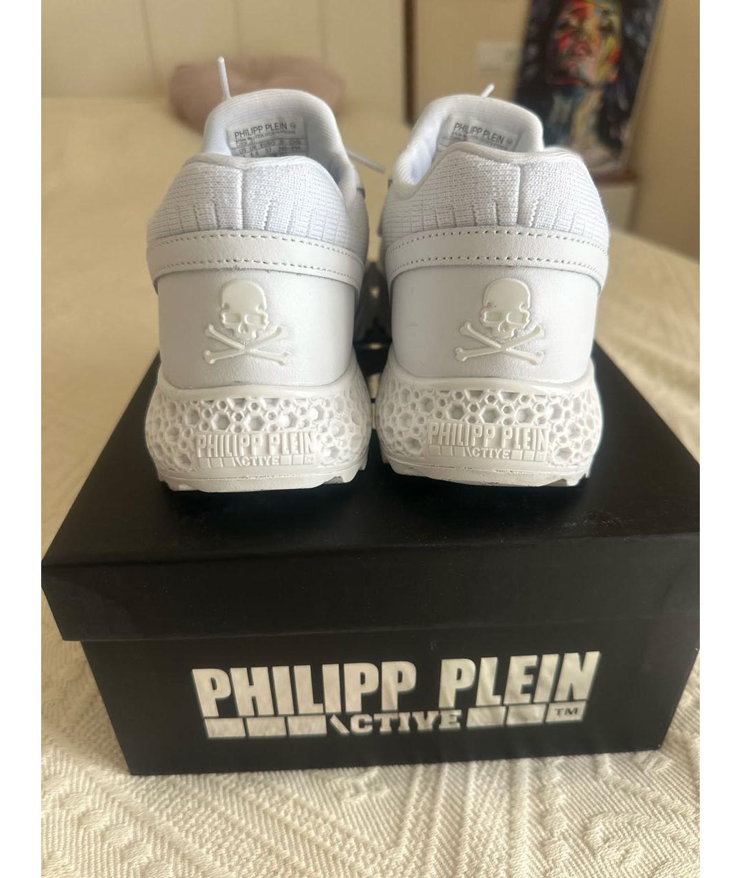 PHILIPP PLEIN Белые кроссовки, фото 4