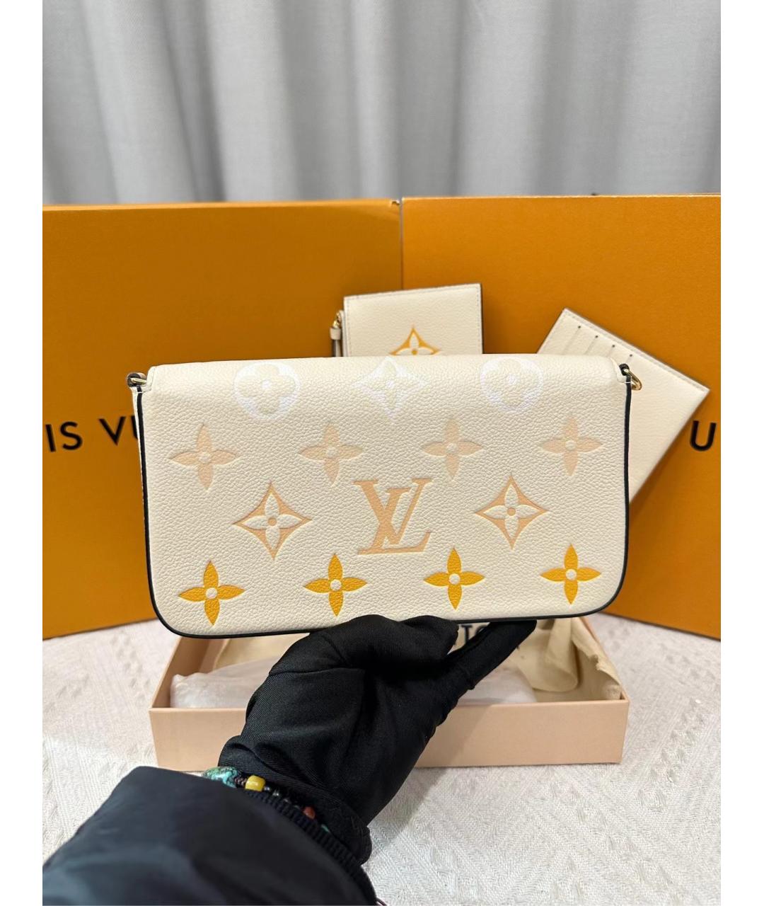 LOUIS VUITTON Белая кожаная сумка через плечо, фото 2